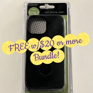 FREE w/$20 Bundle e-CIRCUIT Black Textured Phone Case for iPhone 13 Pro Max.